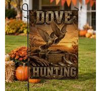 Drapeau de jardin rustique sur le thème de la chasse aux pigeons 30,5 x | Décoration de cour extérieure, drapeau de cour, thème de la faune rustique, tissu durable, cadeau pour amateur de chasse