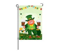 Drapeau de jardin Saint Patrick Day Double face Lucky Four Leaf Clover Vertical Drapeau vertical pour pont Poro Porche Décor extérieur 100d Polyester 45 x 30cm (Type 2)