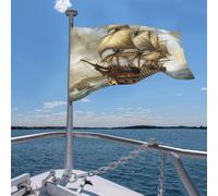Drapeau de jardin saisonnier 4 x 6 pieds Age of Discovery Ship Drapeau saisonnier de printemps pour la décoration extérieure des fêtes
