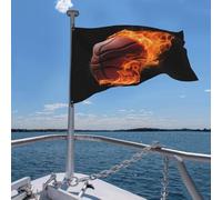 Drapeau de jardin saisonnier 4 x 6 pieds Basketball On Fire Drapeau saisonnier de printemps pour la décoration extérieure des fêtes
