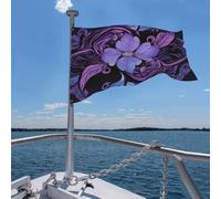 Drapeau de jardin saisonnier 4 x 6 pieds Fleurs violettes mystérieuses Drapeau saisonnier de printemps pour la décoration extérieure des vacances