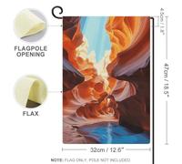Drapeau de jardin saisonnier (47 x 32 cm) double face Antelope Canyon imprimé quatre saisons Décoration extérieure de cour de ferme Vacances Décoration de jardin