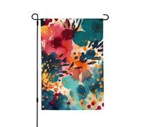 Drapeau de jardin saisonnier à motifs colorés - Petits drapeaux de cour pour l'extérieur de la ferme saisonnière - Drapeau floral de cour - Décoration extérieure - Drapeau de maison de vacances - 71,1