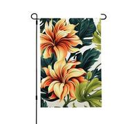 Drapeau de jardin saisonnier à motifs floraux - Petit drapeau de cour pour l'extérieur de la ferme saisonnière - Drapeau floral de cour - Décoration extérieure - Drapeau de maison de vacances - 31,8 x