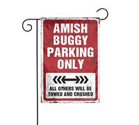 Drapeau de jardin saisonnier Amish Buggy Parking Only Drapeau de jardin d'été Drapeaux de jardin saisonniers Ensemble de drapeaux de jardin