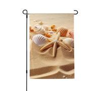 Drapeau de jardin saisonnier de plage, sable - Petit drapeau de cour pour l'extérieur de la ferme saisonnière - Drapeau floral de cour - Décoration extérieure - Drapeau de maison de vacances - 31,8 x