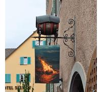 Drapeau de jardin saisonnier double face 12 x 18 po Fire By The Sea Petit s pour l'extérieur Décoration florale de ferme saisonnière Drapeau de maison de vacances