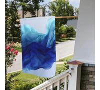 Drapeau de jardin saisonnier double face 28 x 40 po Abstrait bleu comme une vague Petits drapeaux de jardin pour l'extérieur Drapeau de jardin floral de ferme saisonnière Décoration extérieure Drape