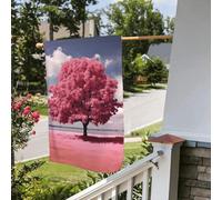 Drapeau de jardin saisonnier double face 28 x 40 po Bel arbre Drapeau de maison de vaca