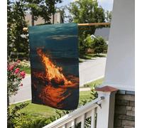 Drapeau de jardin saisonnier double face 28 x 40 po Fire By The Sea Drapeau de maison d
