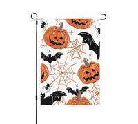 Drapeau de jardin saisonnier double face 30,5 x 45,7 cm, drapeau de cour, Halloween, citrouille, araignée, chauve-souris, bienvenue, cour, maison, extérieur