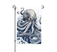 Drapeau de jardin saisonnier double face 30,5 x 45,7 cm Drapeau de jardin fantastique Aventure du monde marin Kraken Octopus Monster Welcome Yard House Extérieur Jardin Drapeaux