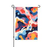 Drapeau de jardin saisonnier double face 71,1 x 101,6 cm Drapeau de cour, drapeau coloré Abstruct Welcome Yard House Extérieur Jardin Drapeaux