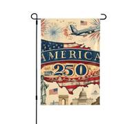 Drapeau de jardin saisonnier double face 71,1 x 101,6 cm, drapeau de cour, drapeau de jardin extérieur de l'Amérique 250 Usa