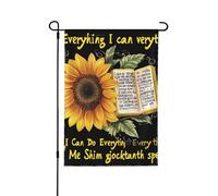 Drapeau de jardin saisonnier double face 71,1 x 101,6 cm Drapeau de cour, tournesols citations de livre bienvenue cour maison extérieur drapeaux de jardin extérieur