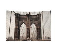 Drapeau de jardin saisonnier - Drapeau de cour - Photo du pont de Brooklyn - Drapeaux décoratifs pour intérieur et extérieur