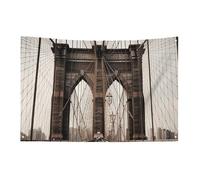 Drapeau de jardin saisonnier - Drapeau de cour - Photo du pont de Brooklyn - Drapeaux décoratifs pour intérieur et extérieur