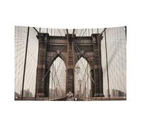 Drapeau de jardin saisonnier - Drapeau de cour - Photo du pont de Brooklyn - Drapeaux décoratifs pour intérieur et extérieur