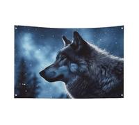 Drapeau de jardin saisonnier - Drapeau de jardin - Imprimé loup solitaire - Drapeaux décoratifs pour intérieur et extérieur