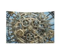 Drapeau de jardin saisonnier - Drapeaux de cour - Imprimé engrenages steampunk - Drapeaux décoratifs pour intérieur et extérieur