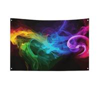 Drapeau de jardin saisonnier - Drapeaux de cour - Imprimé fumée arc-en-ciel - Drapeaux décoratifs pour intérieur et extérieur