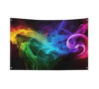 Drapeau de jardin saisonnier - Drapeaux de cour - Imprimé fumée arc-en-ciel - Drapeaux décoratifs pour intérieur et extérieur