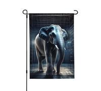 Drapeau de jardin saisonnier éléphant hors de cage - Petit drapeau de cour pour l'extérieur de la ferme saisonnière - Drapeau floral de cour - Décoration extérieure - Drapeau de maison de vacances