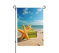 Drapeau de jardin saisonnier - Étoile de mer - Petit drapeau de cour pour l'extérieur de la ferme saisonnière - Drapeau floral de cour - Décoration extérieure - Drapeau de maison de vacances - 31,8 x