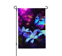 Drapeau de jardin saisonnier - Fleur bleue - Petit drapeau de cour pour l'extérieur de la ferme saisonnière - Drapeau floral de cour - Décoration extérieure - Drapeau de maison de vacances - 71,1 x