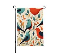 Drapeau de jardin saisonnier - Flocage d'oiseaux - Petits drapeaux de cour pour l'extérieur de la ferme saisonnière - Drapeau floral de cour - Décoration extérieure - Drapeau de maison de vacances