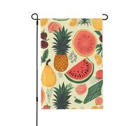 Drapeau de jardin saisonnier - Fruits tropicaux - Petit drapeau de cour pour l'extérieur de la ferme saisonnière - Drapeau floral - Décoration extérieure - Drapeau de maison de vacances - 31,8 x 45,7