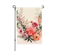 Drapeau de jardin saisonnier Illustrations florales Petits drapeaux de cour pour l'extérieur de la ferme saisonnière Drapeau floral de cour Décoration extérieure Drapeau de maison de vacances 31,8 x