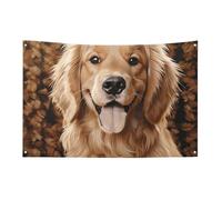 Drapeau de jardin saisonnier - Joli drapeau de jardin - Imprimé Golden Retriever - Drapeaux décoratifs pour intérieur et extérieur