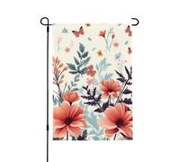 Drapeau de jardin saisonnier - Joli fond floral - Petits drapeaux de cour pour l'extérieur de la ferme saisonnière - Drapeau floral de cour - Décoration extérieure - Drapeau de maison de vacances