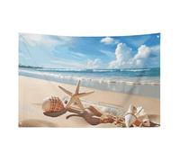 Drapeau de jardin saisonnier - Jolis drapeaux de plage et de coquillages - Drapeaux décoratifs pour intérieur et extérieur