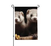 Drapeau de jardin saisonnier pour furets - Petits drapeaux de cour pour l'extérieur de la ferme saisonnière - Drapeau floral de cour - Décoration extérieure - Drapeau de maison de vacances - 71,1 x