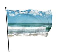 Drapeau de jardin Sandy Beach avec Open Skyline Yard House Décoration extérieure Drapeaux Bannières pour Patio Pelouse 3x5 Ft