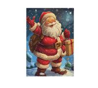 Drapeau de jardin « Santa Claus in Merry Christmas Welcome » double face pour décoration de cour 71,1 x 101,6 cm