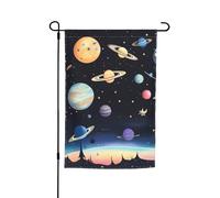 Drapeau de jardin Saturne Jupiter Earth 30,5 x 45,7 cm. Décoration extérieure lumineuse double face apporte un peu de plaisir à votre jardin.