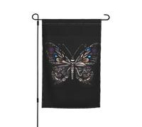 Drapeau de jardin Science Butterfly, imprimé recto verso, jolis drapeaux rustiques pour décoration extérieure 12 x 18 pouces