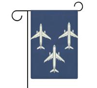 Drapeau de jardin simple à trois avions en toile de jute double face 30,5 x 45,7 cm