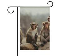Drapeau de jardin singe assis double face qui ne se décolore pas, 30,5 x 45,7 cm, petit drapeau décoratif pour extérieur, terrasse, pelouse, porche, décoration de ferme
