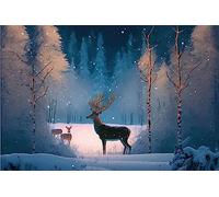 Drapeau De Jardin Snowfall On Reindeers In A Winter Scenery Garden Flag Antifouling Drapeau De Bienvenue Amusante Pride Flag Pour Patio Pavillon Pelouse 152X90CM