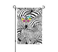 Drapeau de jardin spécial zèbre 30,5 x 45,7 cm double face vertical en polyester pour décoration de maison, porche, ferme, patio, pelouse