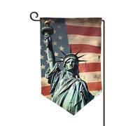 Drapeau de jardin Statue de la Liberté 30,5 x 45,7 cm double face coloré pour maison, festival, cour pour terrasse, pelouse, décoration extérieure