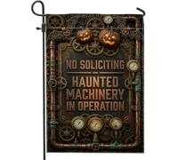 Drapeau de jardin Steampunk Haunted Machinery No Jack-o'-Lantern 30,5 x