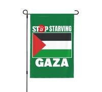 Drapeau de jardin « Stop à la famine » pour Gaza (28x40) - Panneau de jardin « Libre Gaza Palestine » - Drapeau de maison « Fu-K Israël » - Sans support - Double face