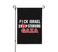 Drapeau de jardin Stop Starving Gaza 12x18 Free Gaza Palestine Yard Sign Fu-K Israel House Flag No Flagstand Double Sided