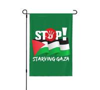 Drapeau de jardin Stop Starving Gaza 28x40 Free Gaza Palestine Yard Sign Fu-K Israel House Flag No Flagstand Double Sided