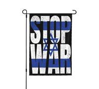 Drapeau de jardin Stop War I Stand With Israel, bannière de cour pour toutes les saisons, drapeaux de décoration extérieure pour jardin
